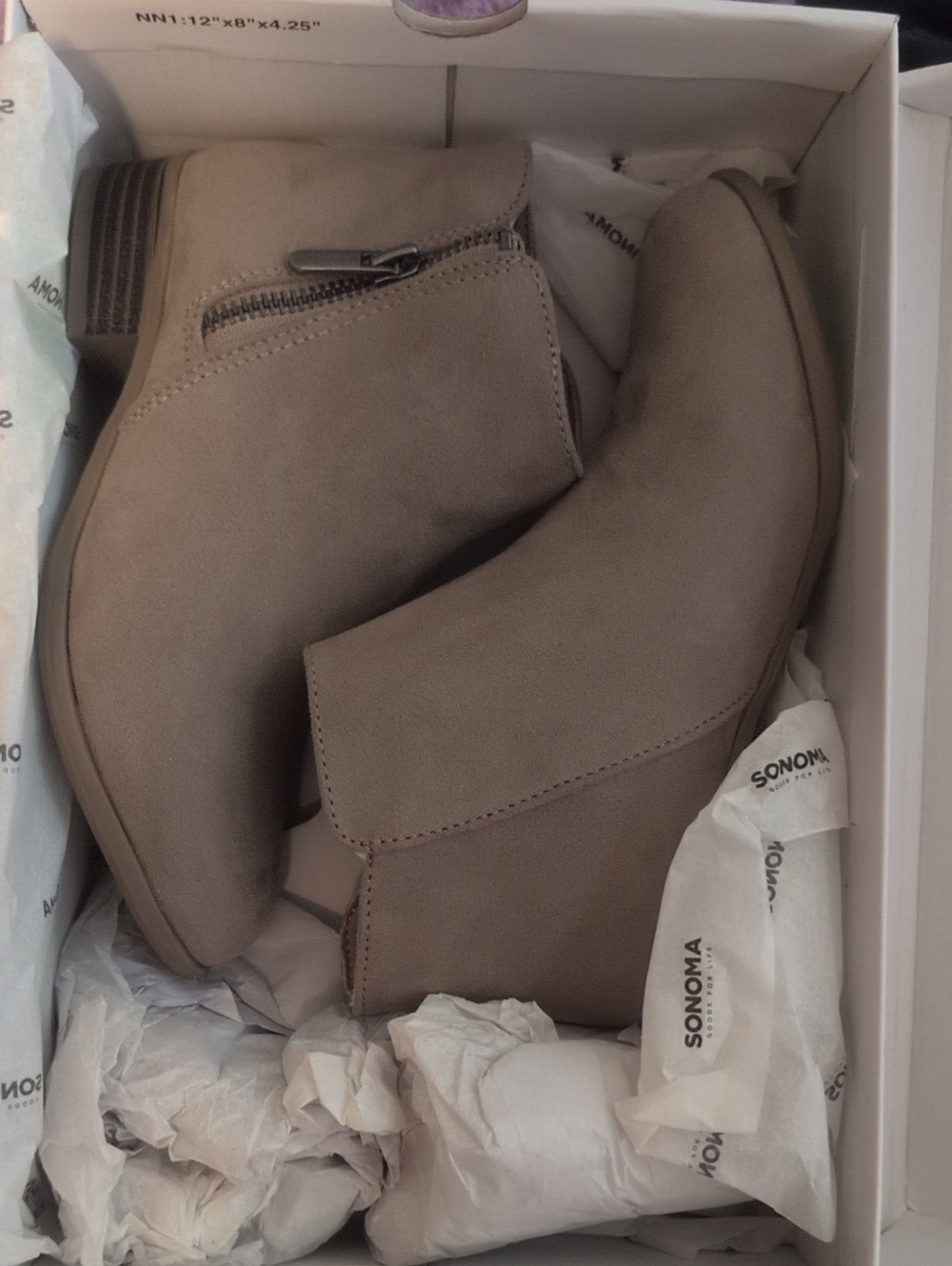 Sonoma Taupe Ankle Booties with Side Zip